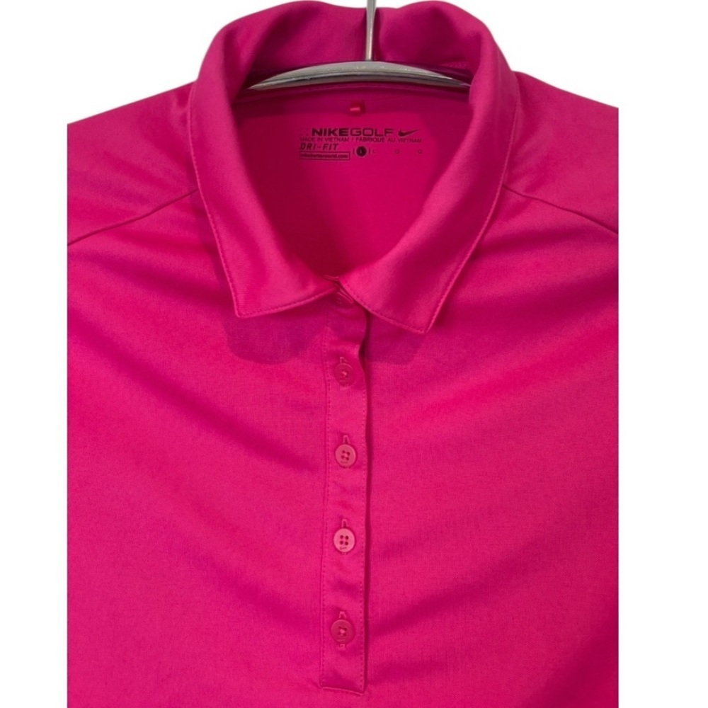Nike Women's Percussion Texture 1 Golf Pink Polo Shirt - Picture 6 of 11